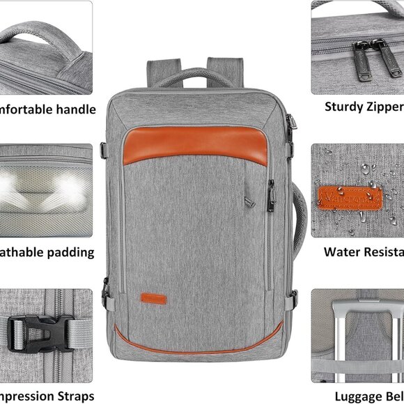 Carry on Backpack, Extra Large 40L Airline Approved Travel Backpacks - Picture 4 of 9